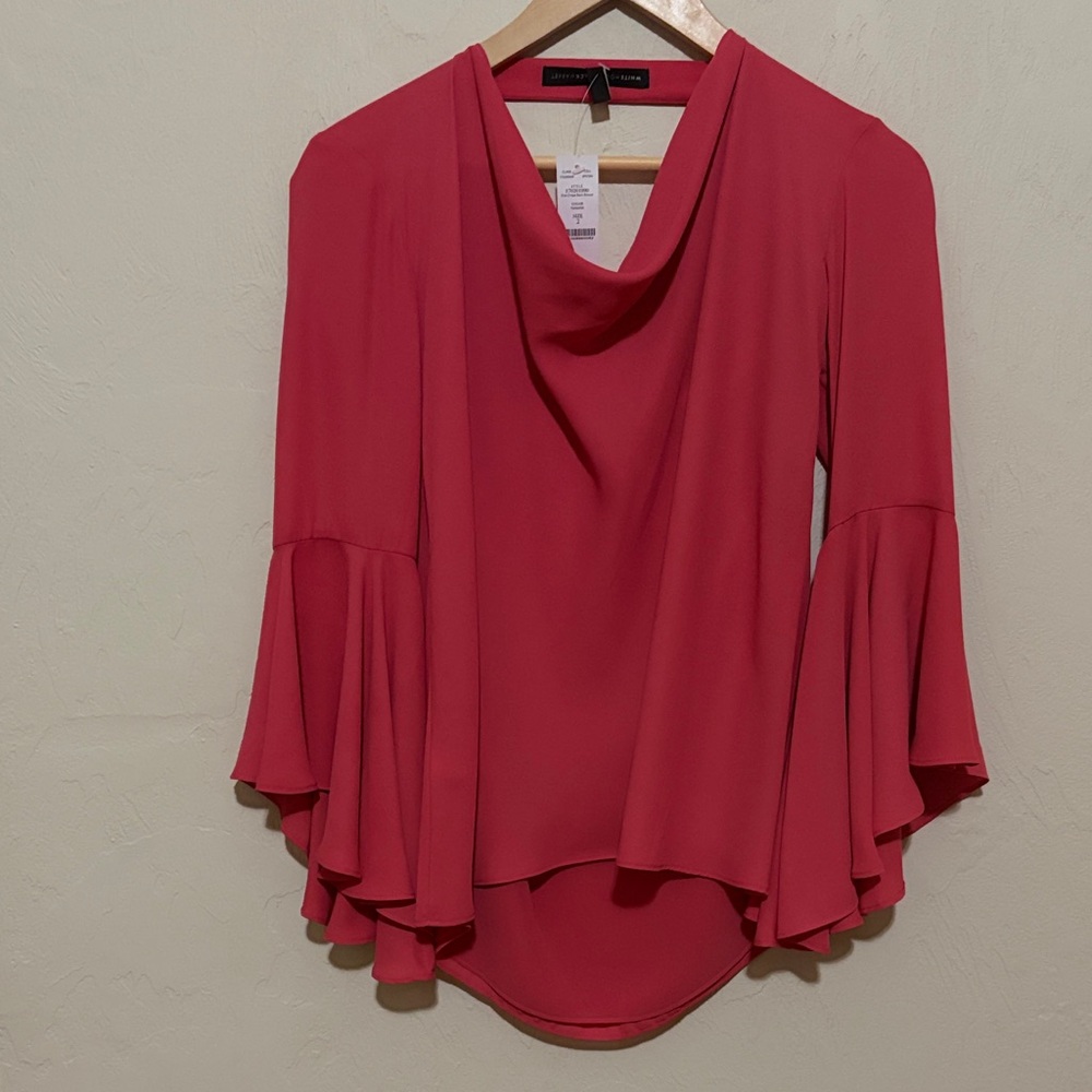 White House Black Market Elsa Draped Back Blouse. Color: Nailpolish. NWT
